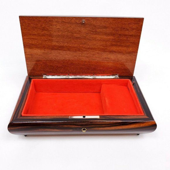 Vintage Reuge Musical Jewelry Box Wooden Swiss - Picture 4 of 8